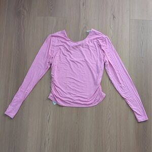 New Blogilates Women's Twisty Long Sleeve Top Pink Medium